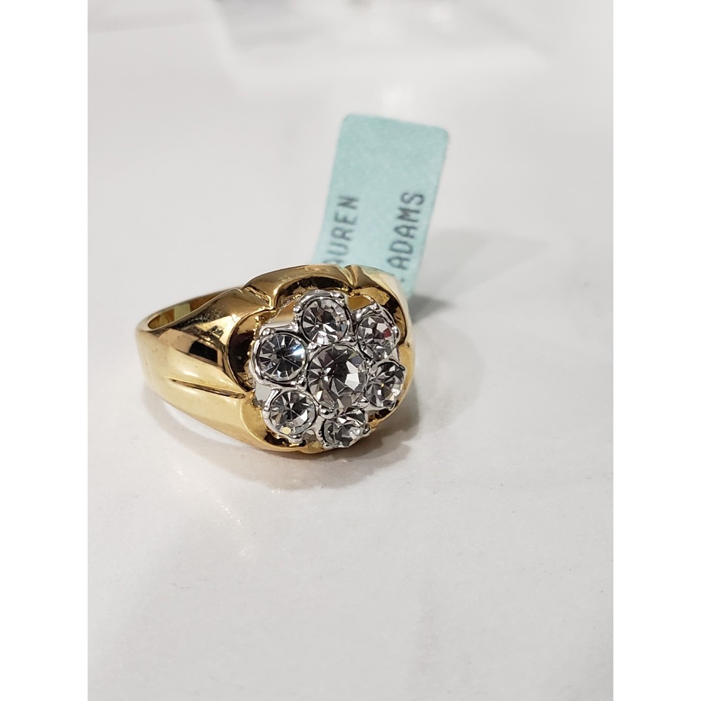 NEW Lauren G Adams Flower Statement Ring Size 10 cubic zirconia daisy spring